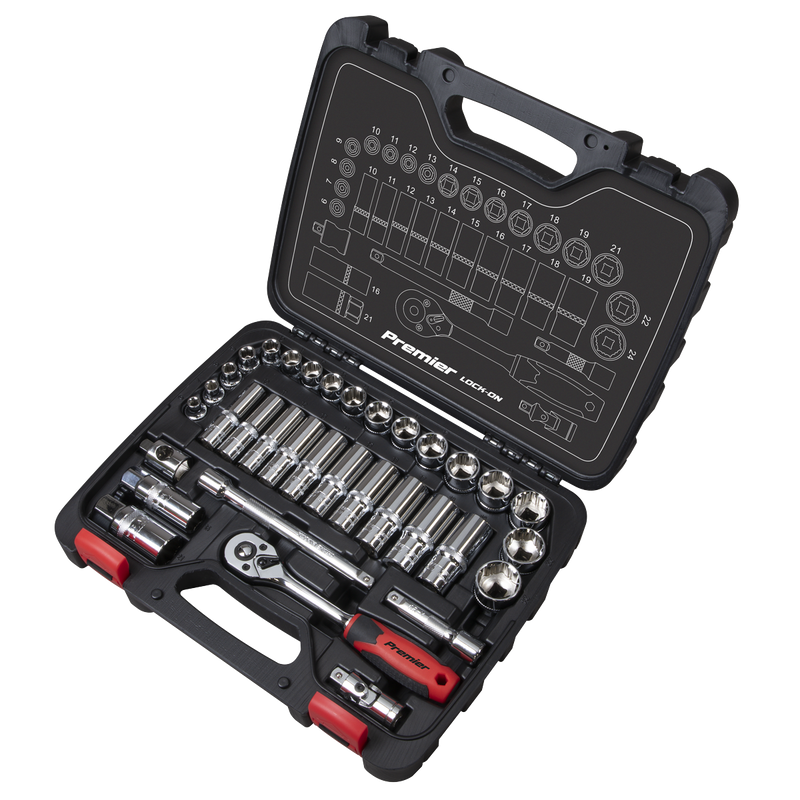 Sealey Premier Socket Set 3/8"Sq Drive 34 Piece