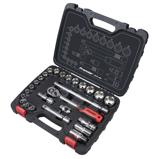 Sealey Premier Socket Set 1/2" Drive 26 Piece with Ratchet & Extension Bars