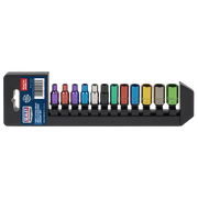 Sealey Premier Socket Set 1/4" Sq Drive 12 Piece Multi-Coloured