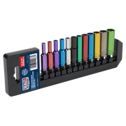 Sealey Premier Socket Set 1/4"Sq Drive 12 Piece Multi-Coloured AK282D