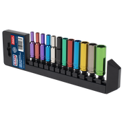 Sealey Premier Socket Set 1/4"Sq Drive 12 Piece Multi-Coloured AK282D