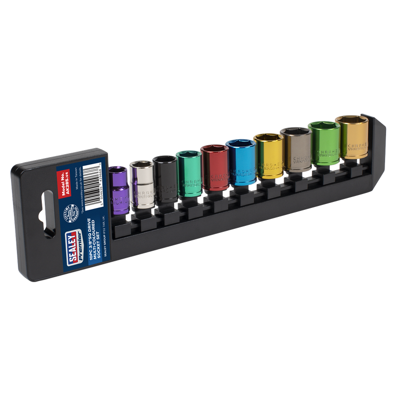 Sealey Premier Socket Set 1/2" Drive 10 Piece Multi-Coloured AK288