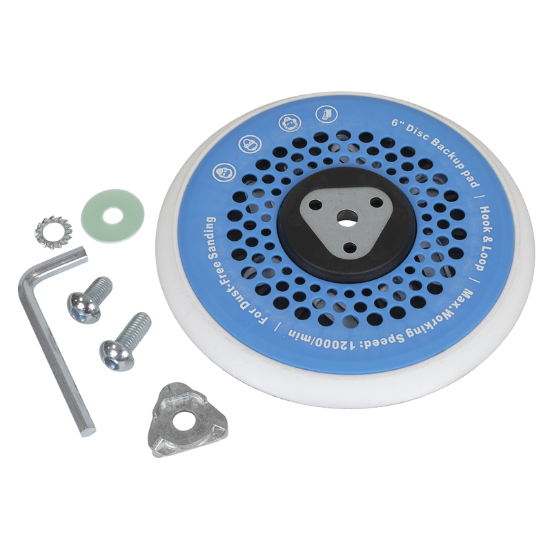 Sealey Universal Dust-Free DA Backing Pad 150mm 5/16"UNF & M8