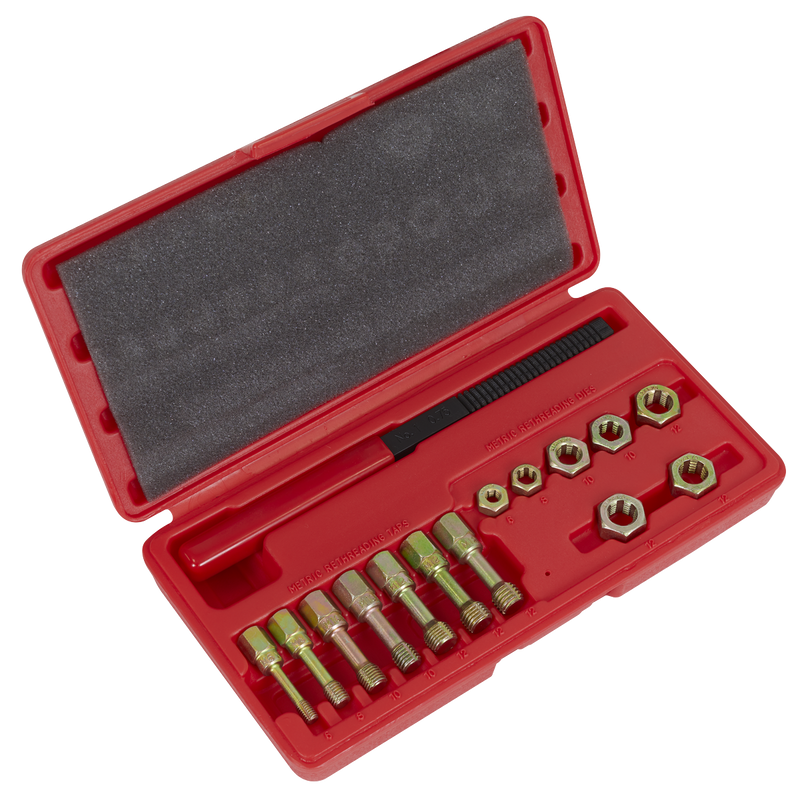 Sealey Re-Threader Kit 15 Piece - Taps & Dies for Thread Restoration
