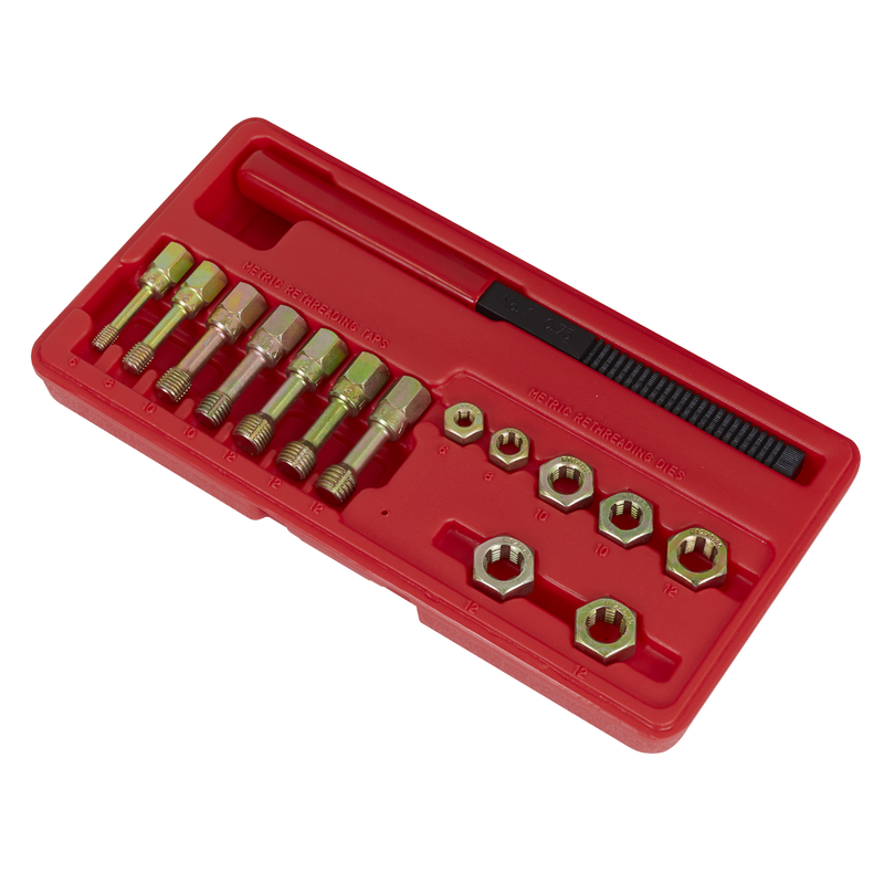 Sealey Re-Threader Kit 15 Piece - Taps & Dies for Thread Restoration