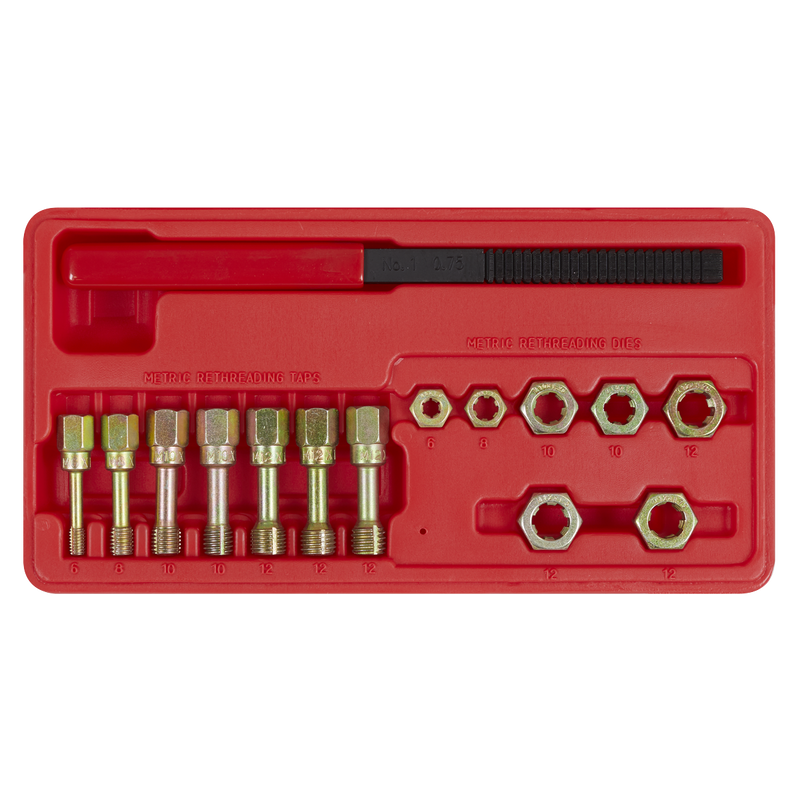 Sealey Re-Threader Kit 15 Piece - Taps & Dies for Thread Restoration