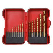 Sealey HSS Drill Bit Set 15 Piece - Titanium Nitride Coated