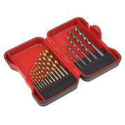 Sealey HSS/Masonry Drill Bit Set 17 Piece - Includes 12 HSS & 5 Masonry Bits