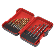 Sealey HSS/Masonry Drill Bit Set 17 Piece - Includes 12 HSS & 5 Masonry Bits