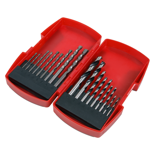 Sealey Wood/Masonry Drill Bit Set 18 Piece - Includes 3-10mm Sizes