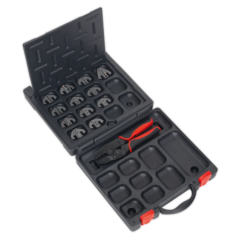 Sealey Ratchet Crimping Tool AK3858COMBO with Storage Case