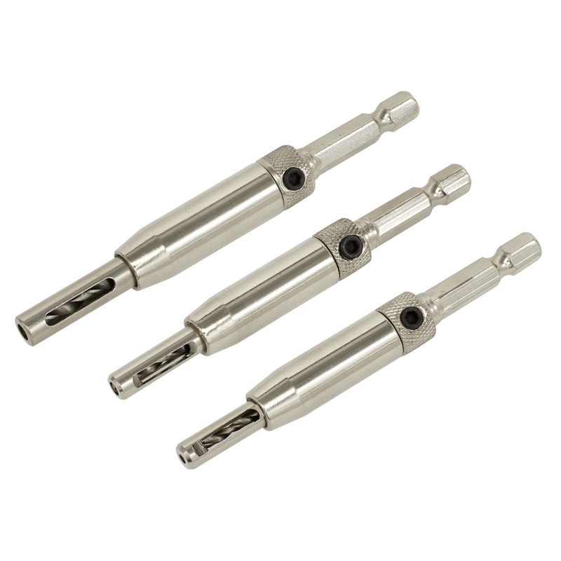 Sealey Self-Centring Chamfered Hinge Drill Set 3 Piece
