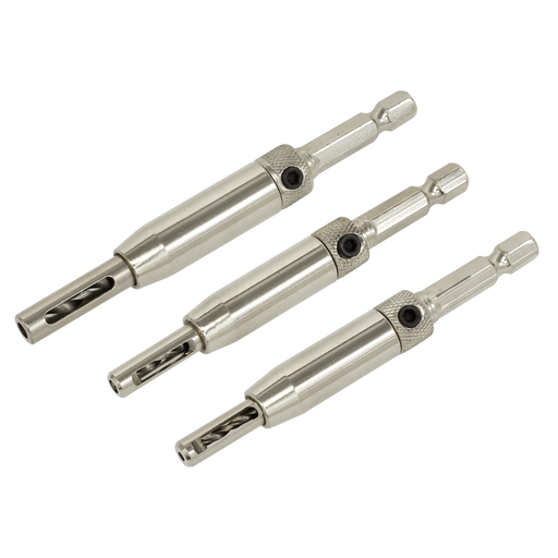 Sealey Self-Centring Chamfered Hinge Drill Set 3 Piece