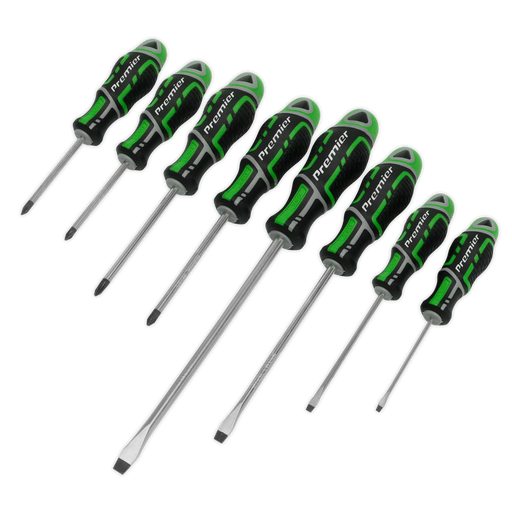 Sealey Premier Screwdriver Set 8 Piece - Hi-Vis Green, Model AK4322HV