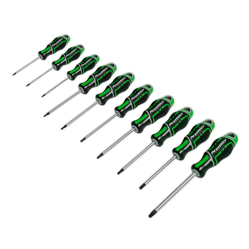Sealey Premier Screwdriver Set 10 Piece TRX-Star* Hi-Vis Green AK4324HV