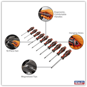 Sealey Premier Screwdriver Set 10 Piece TRX-Star* Red AK4324