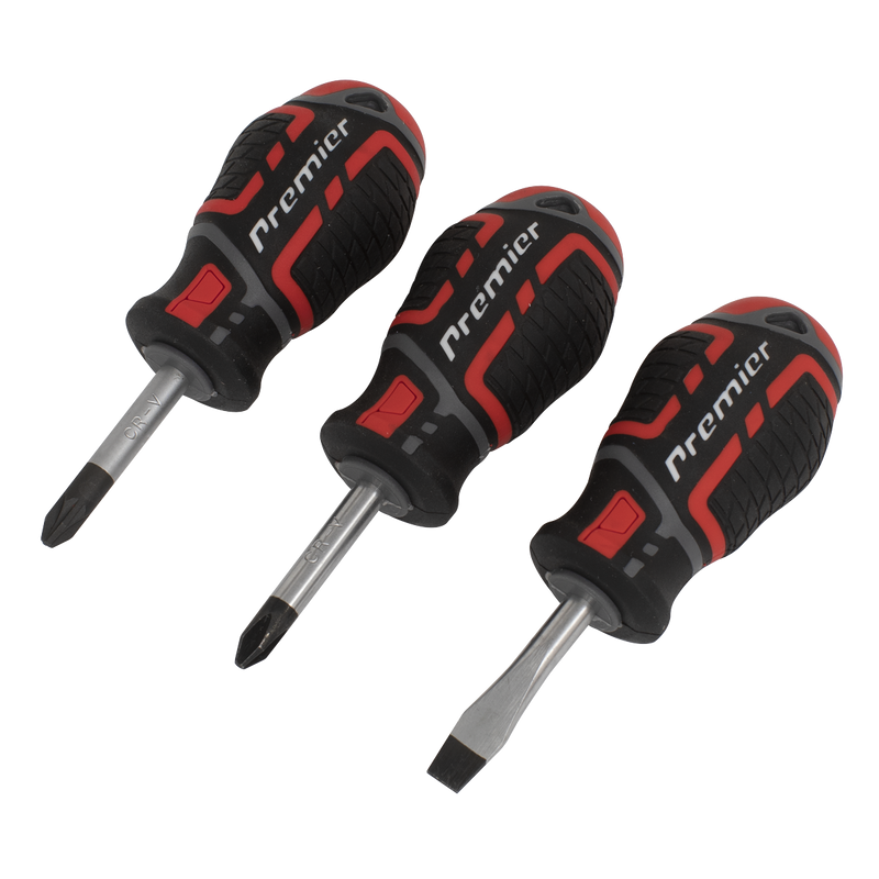 Sealey Premier Stubby Screwdriver Set 3 Piece - Model AK4328
