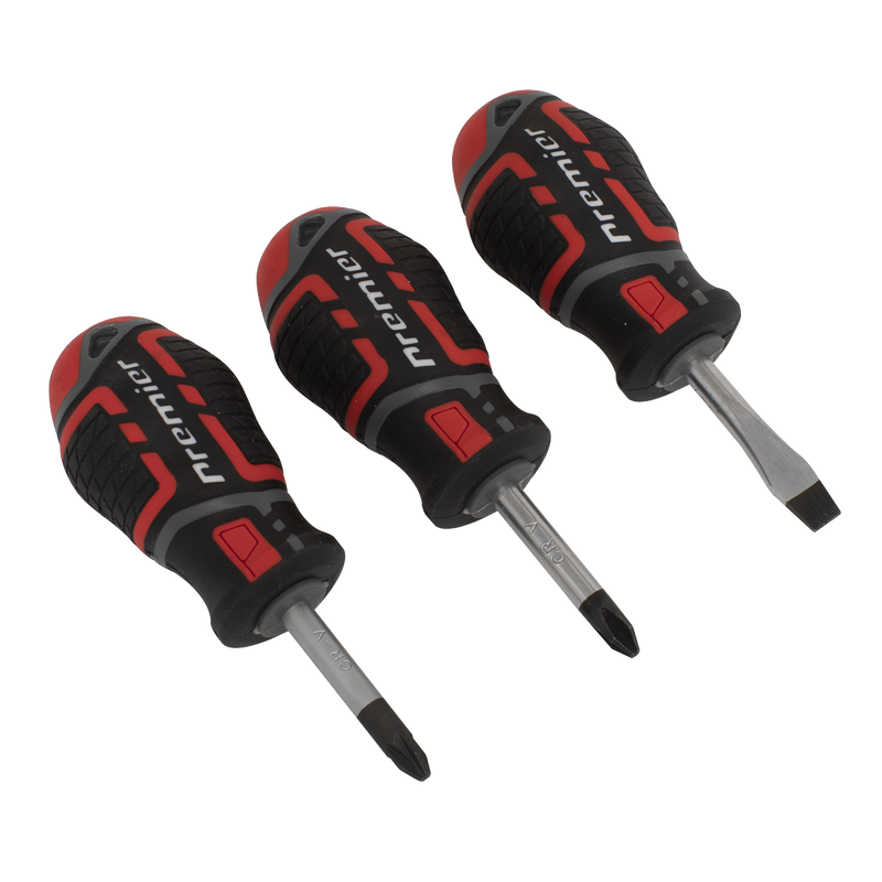 Sealey Premier Stubby Screwdriver Set 3 Piece - Model AK4328
