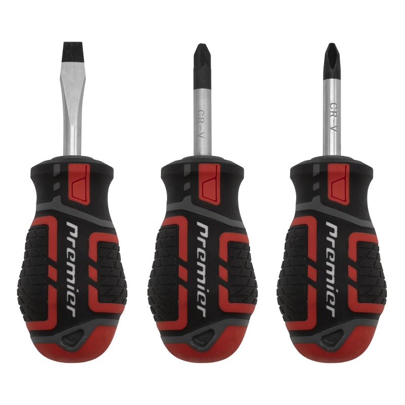 Sealey Premier Stubby Screwdriver Set 3 Piece - Model AK4328