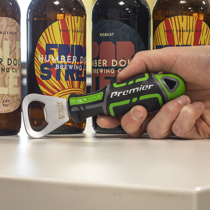 Sealey Premier Bottle Opener GripMAX® 145mm Hi-Vis Green