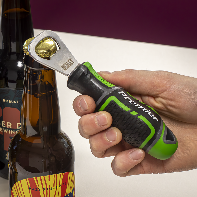 Sealey Premier Bottle Opener GripMAX® 145mm Hi-Vis Green