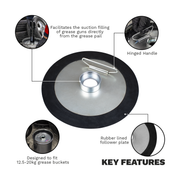 Sealey Bulk Fill Follower Plate for Grease Guns AK4409 0.67kg