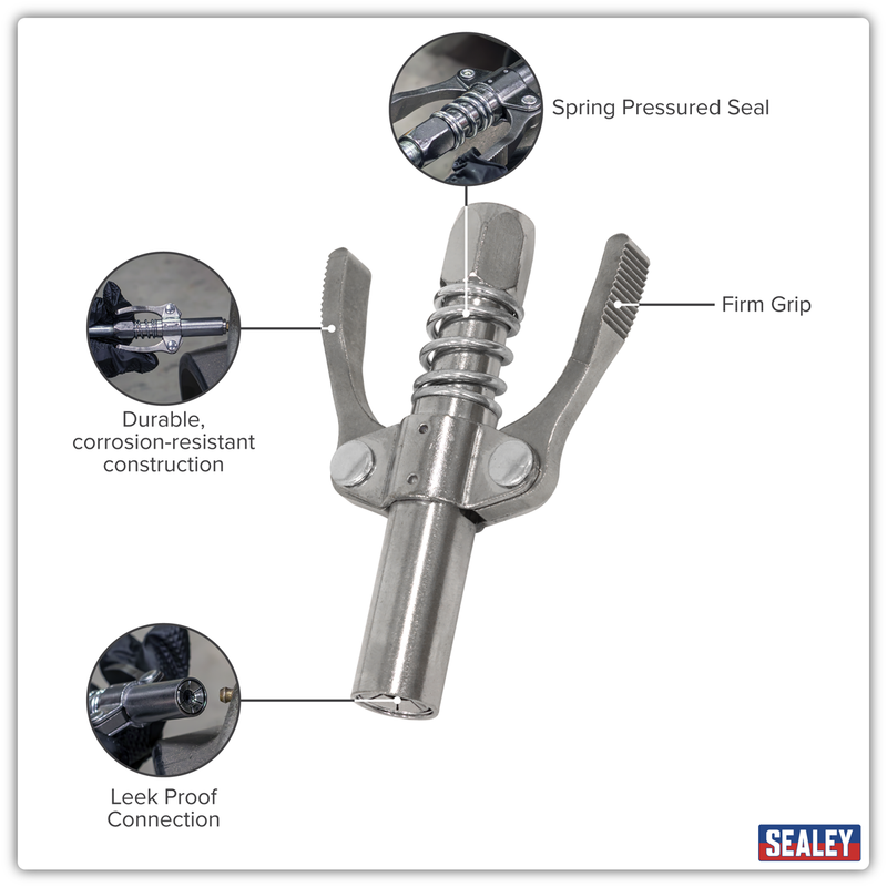 Sealey Grease Gun Coupler Model AK453, 10,000 PSI