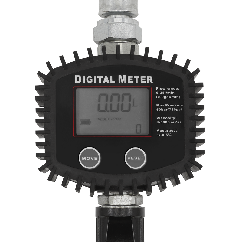 Sealey Oil Hose End Gun with Digital Meter 35L/min