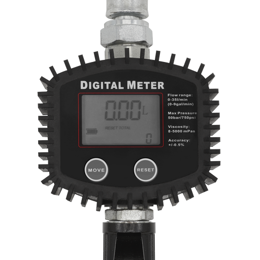 Sealey Oil Hose End Gun with Digital Meter 35L/min