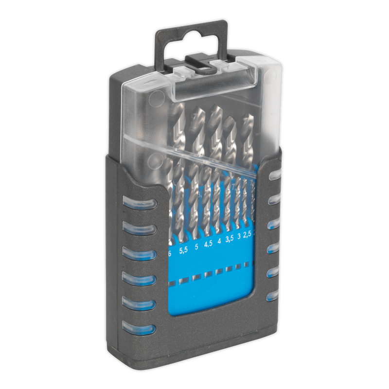 Sealey HSS Fully Ground Drill Bit Set 19 Piece 1-10mm
