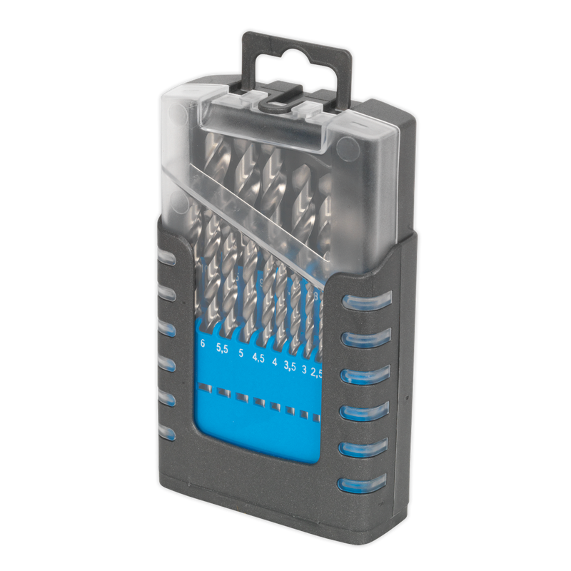 Sealey HSS Fully Ground Drill Bit Set 19 Piece 1-10mm