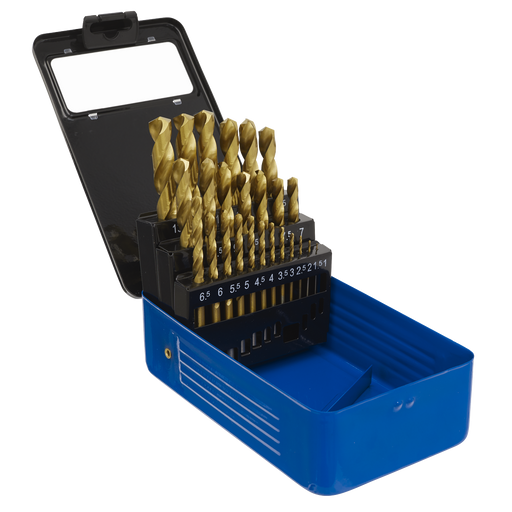 Sealey HSS Fully Ground Drill Bit Set 25 Piece - Ø1-13mm