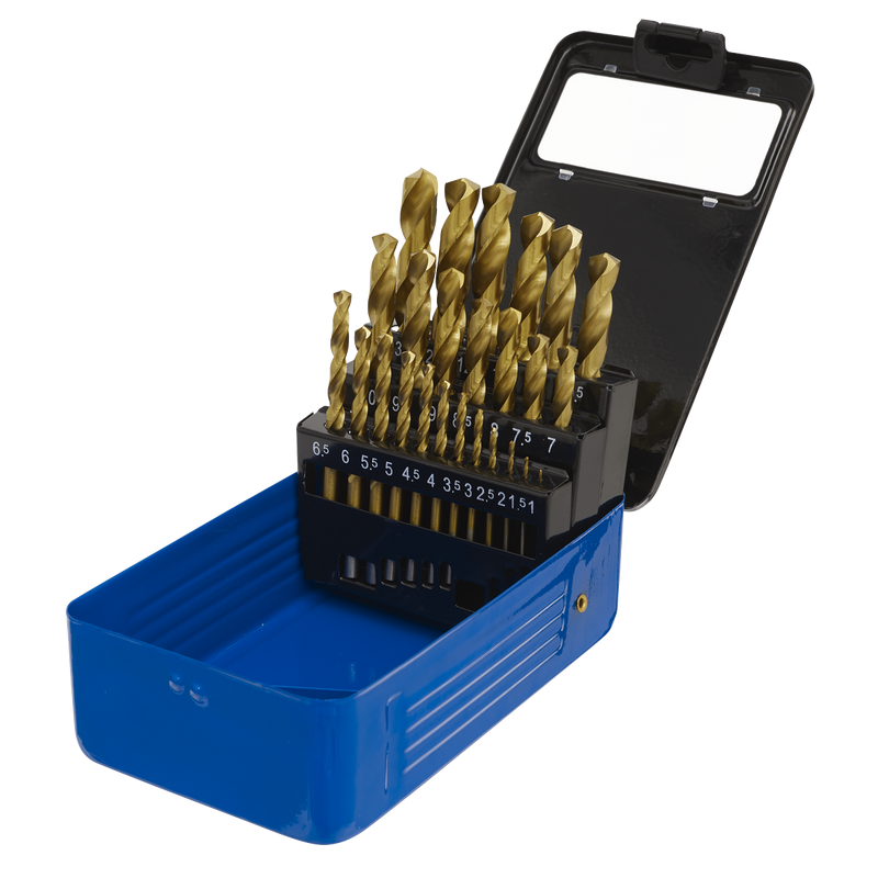 Sealey HSS Fully Ground Drill Bit Set 25 Piece - Ø1-13mm