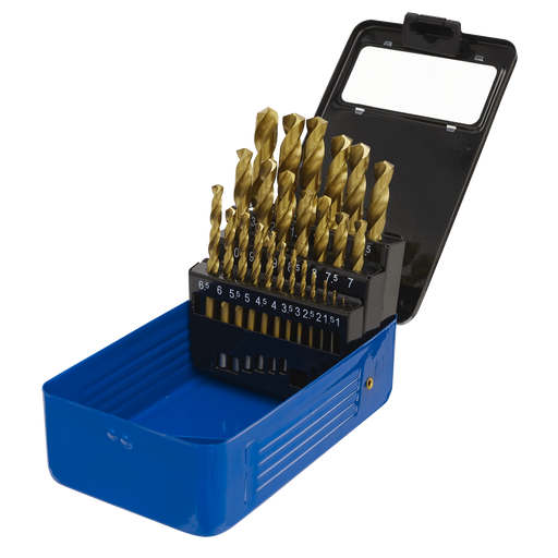 Sealey HSS Fully Ground Drill Bit Set 25 Piece - Ø1-13mm