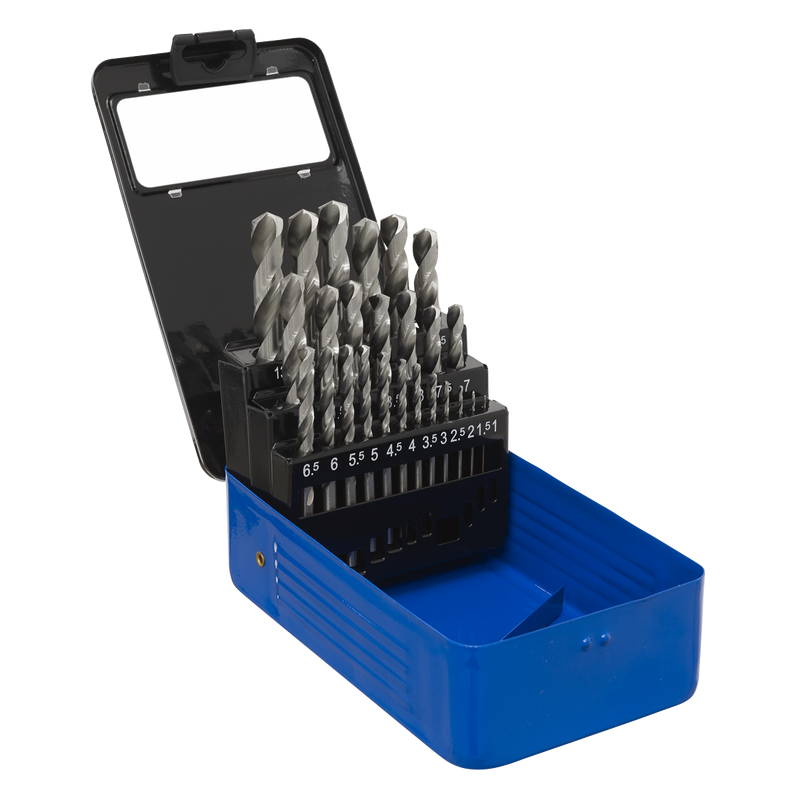 Sealey HSS Fully Ground Drill Bit Set 25 Piece - Ø1-13mm