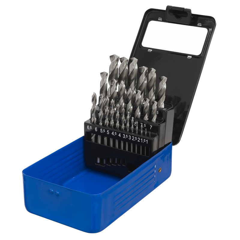 Sealey HSS Fully Ground Drill Bit Set 25 Piece - Ø1-13mm