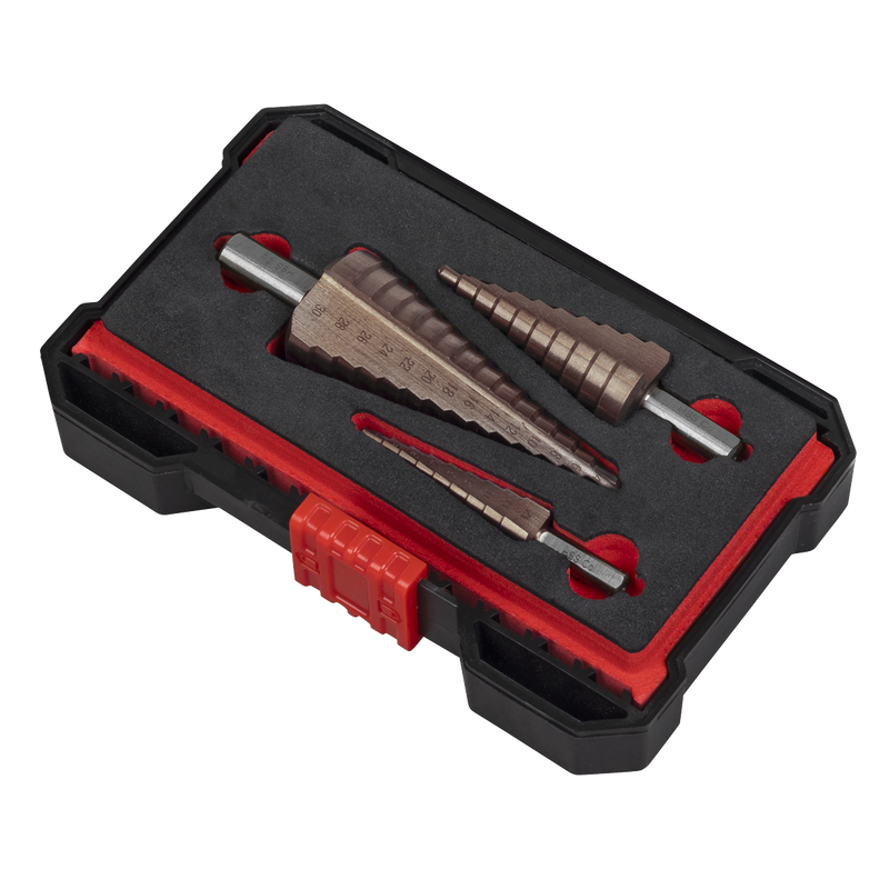 Sealey Premier Straight Flute HSS Cobalt Step Drill Bit Set 3 Piece