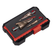 Sealey Premier Spiral Flute HSS Cobalt Step Drill Bit Set 3 Piece Ø4-32mm