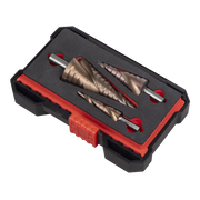 Sealey Premier Spiral Flute HSS Cobalt Step Drill Bit Set 3 Piece Ø4-32mm