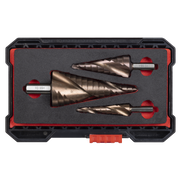Sealey Premier Spiral Flute HSS Cobalt Step Drill Bit Set 3 Piece Ø4-32mm