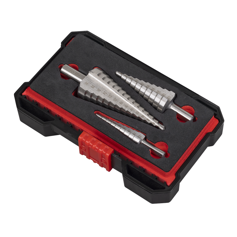 Sealey Step Drill Bit Set 3 Piece Ø4-30mm HSS 4341