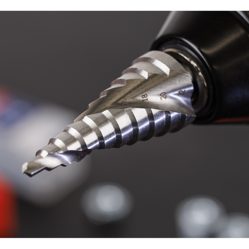 Sealey Spiral Flute HSS Step Drill Bit 4-22mm
