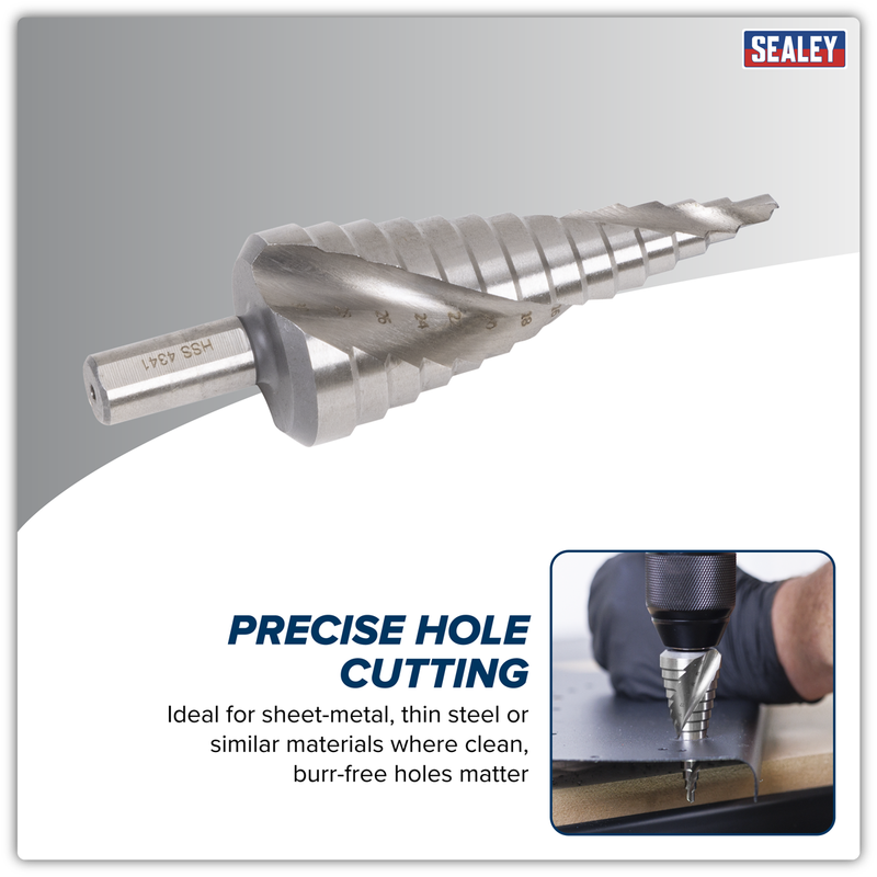 Sealey Spiral Flute HSS Step Drill Bit 4-30mm