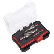 Sealey Spiral Flute HSS 4341 Step Drill Bit Set 3 Piece Ø4-30mm