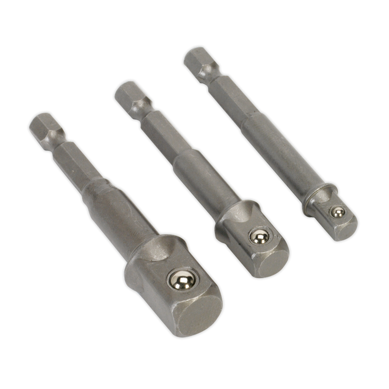Sealey Premier Socket Adaptor Set 3 Piece 1/4" 3/8" 1/2"