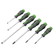 Sealey Premier Hammer-Thru Screwdriver Set 6 Piece - Hi-Vis Green