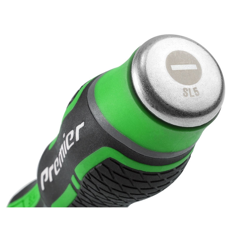 Sealey Premier Hammer-Thru Screwdriver Set 6 Piece - Hi-Vis Green