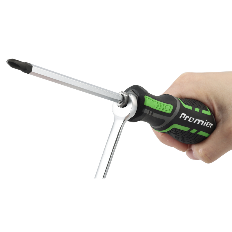 Sealey Premier Hammer-Thru Screwdriver Set 6 Piece - Hi-Vis Green