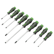 Sealey Premier Hammer-Thru Screwdriver Set 9 Piece - Hi-Vis Green