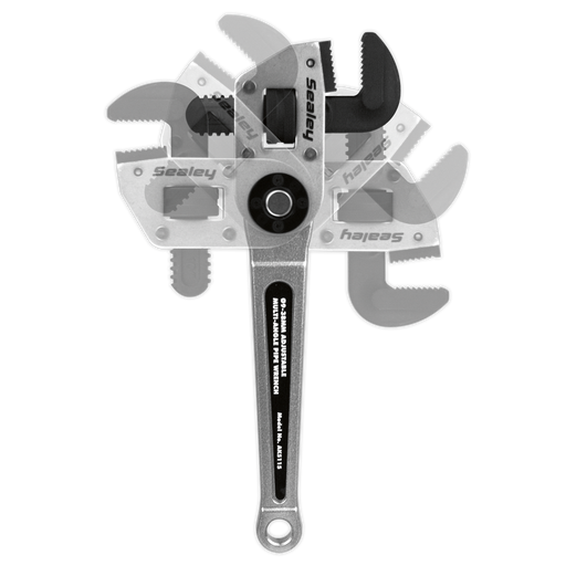 Sealey Premier Adjustable Pipe Wrench 9-38mm Multi-Angle Tool